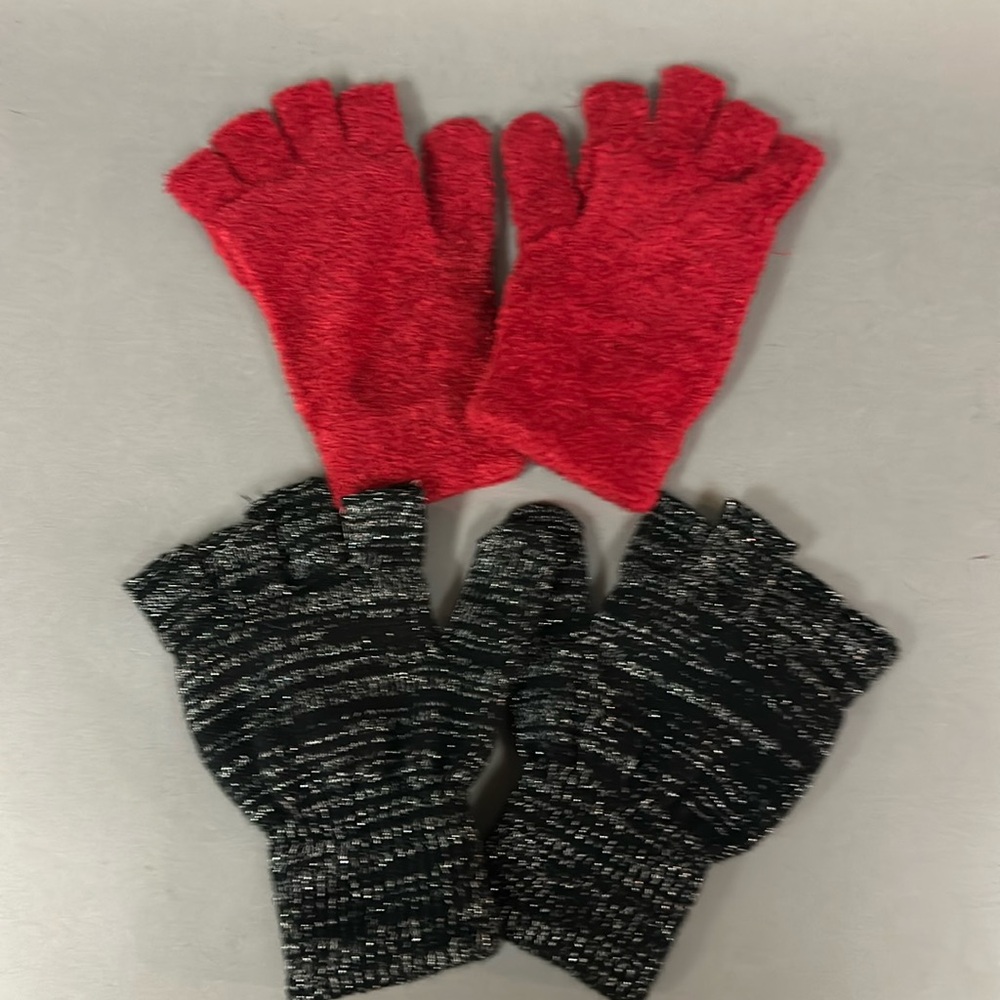 Bundle of Two Pair Fingerless Gloves